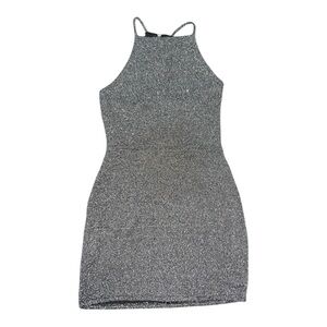 One Clothing Glittering Silver Mini Dress Women’s Medium